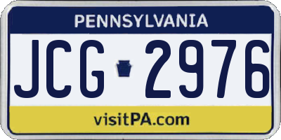 PA license plate JCG2976
