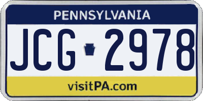 PA license plate JCG2978