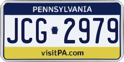 PA license plate JCG2979
