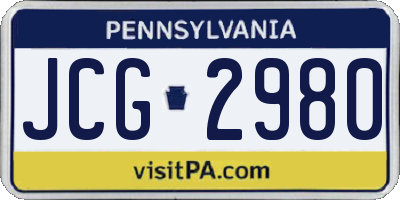 PA license plate JCG2980