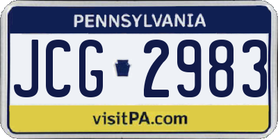 PA license plate JCG2983