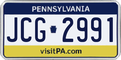 PA license plate JCG2991