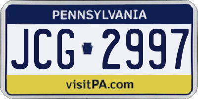 PA license plate JCG2997