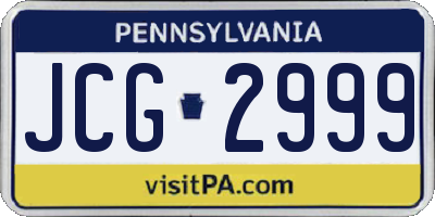 PA license plate JCG2999