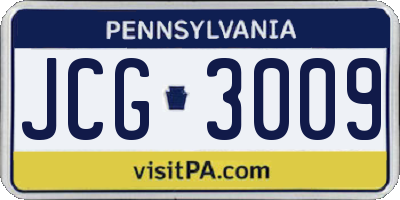PA license plate JCG3009