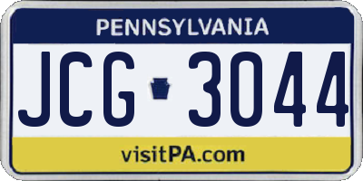PA license plate JCG3044