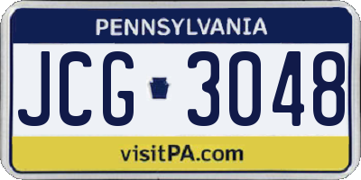 PA license plate JCG3048