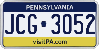 PA license plate JCG3052