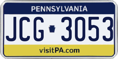 PA license plate JCG3053