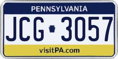 PA license plate JCG3057