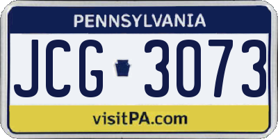 PA license plate JCG3073