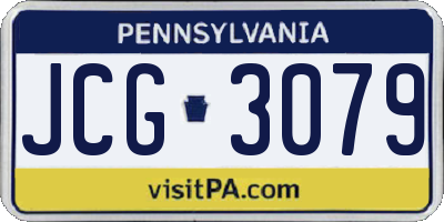 PA license plate JCG3079