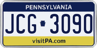 PA license plate JCG3090