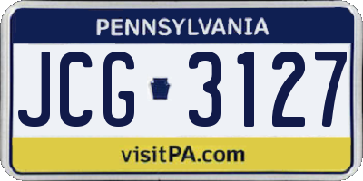 PA license plate JCG3127