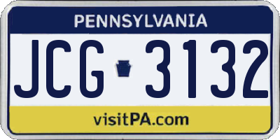 PA license plate JCG3132
