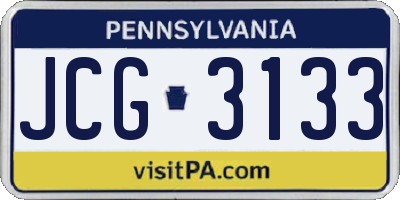 PA license plate JCG3133