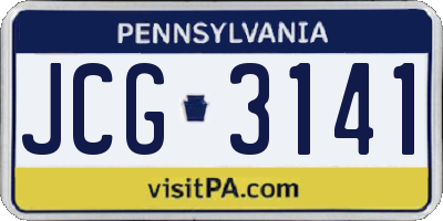 PA license plate JCG3141
