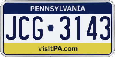 PA license plate JCG3143