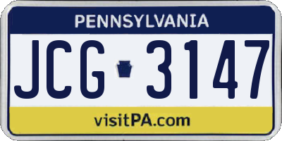 PA license plate JCG3147
