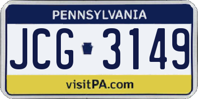 PA license plate JCG3149