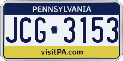 PA license plate JCG3153