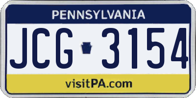 PA license plate JCG3154