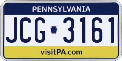 PA license plate JCG3161