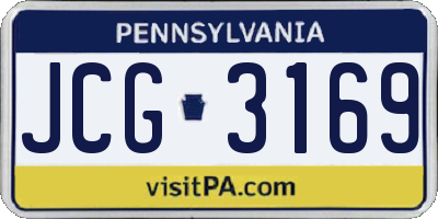 PA license plate JCG3169
