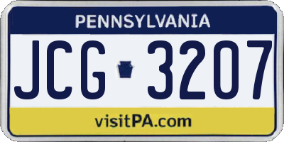 PA license plate JCG3207