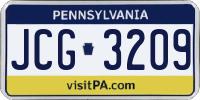 PA license plate JCG3209