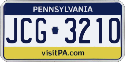 PA license plate JCG3210