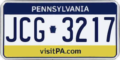 PA license plate JCG3217