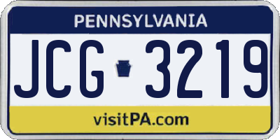 PA license plate JCG3219