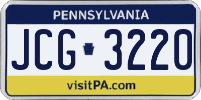 PA license plate JCG3220