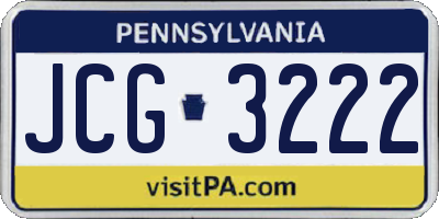 PA license plate JCG3222