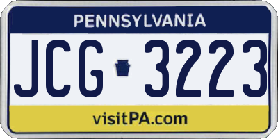 PA license plate JCG3223