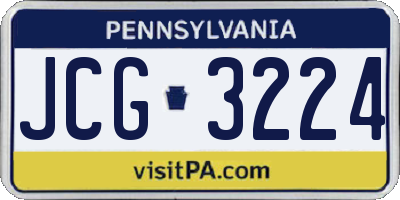 PA license plate JCG3224