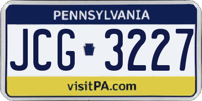 PA license plate JCG3227