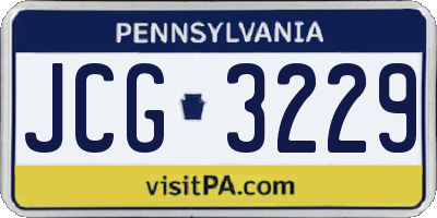PA license plate JCG3229