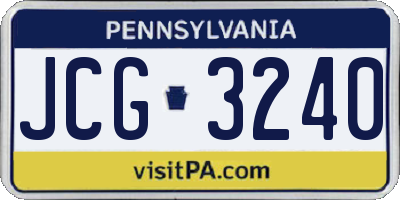 PA license plate JCG3240