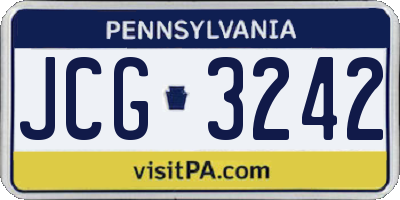 PA license plate JCG3242