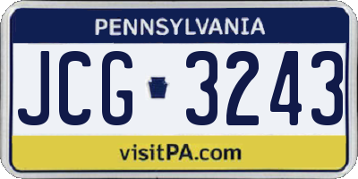 PA license plate JCG3243