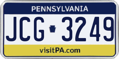 PA license plate JCG3249