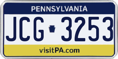 PA license plate JCG3253