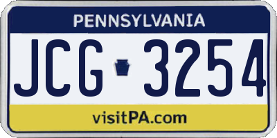 PA license plate JCG3254