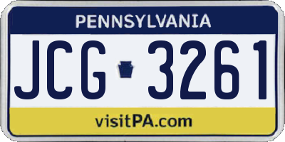 PA license plate JCG3261