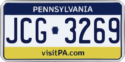 PA license plate JCG3269