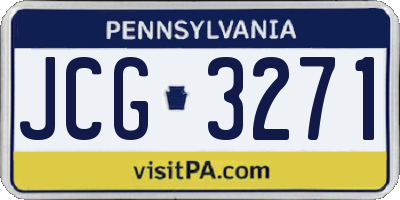 PA license plate JCG3271