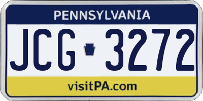 PA license plate JCG3272