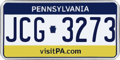 PA license plate JCG3273